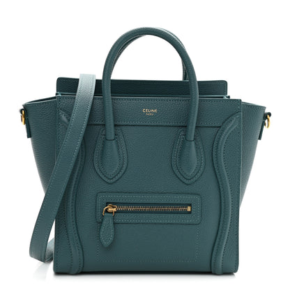 Celine Baby Drummed Calfskin Nano Prussian Blue 1 of 11