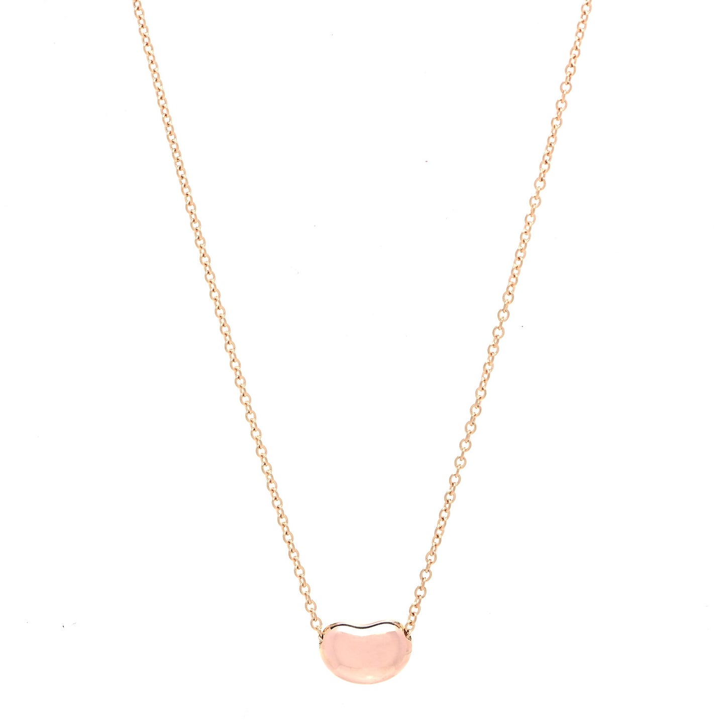 18K Rose Gold 9mm Elsa Peretti Bean Pendant Necklace