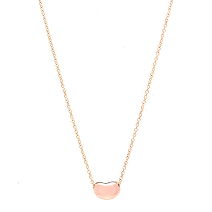 Tiffany 18K Rose Gold 9mm Elsa Peretti Bean Pendant Necklace 1 of 6