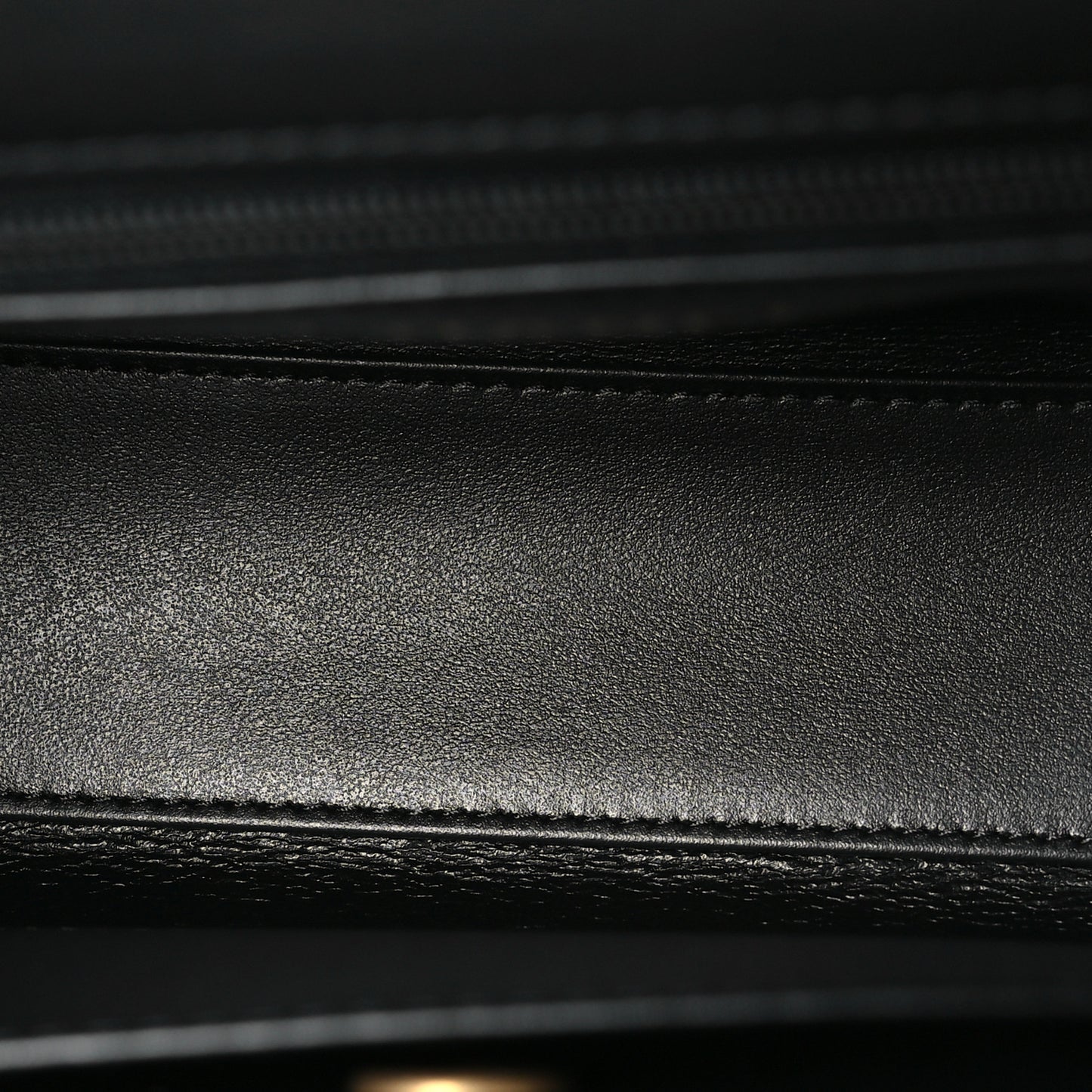 Shiny Aged Calfskin Quilted Nano Kelly Shopper Black