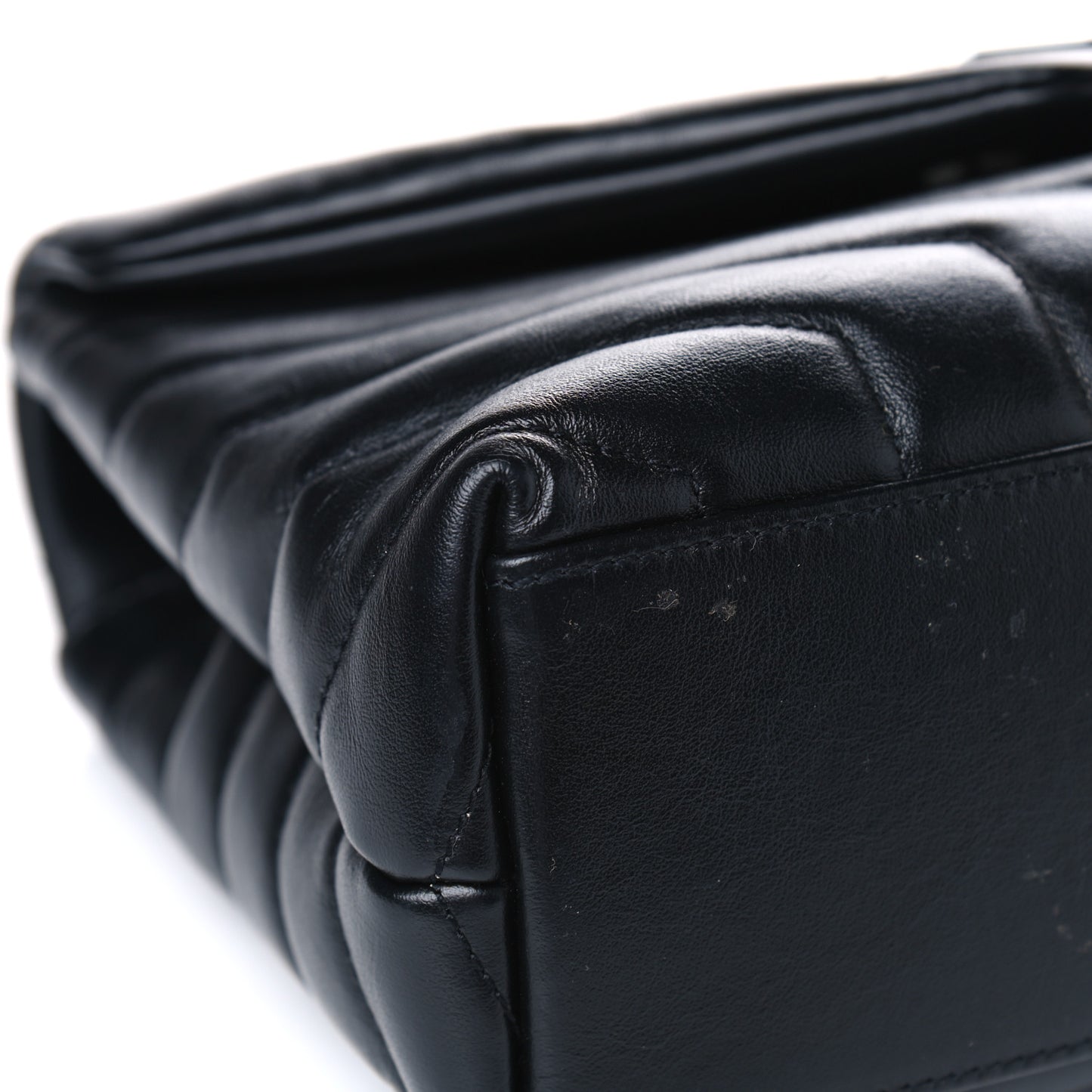 Calfskin Y Quilted Monogram Small Loulou Chain Satchel Black