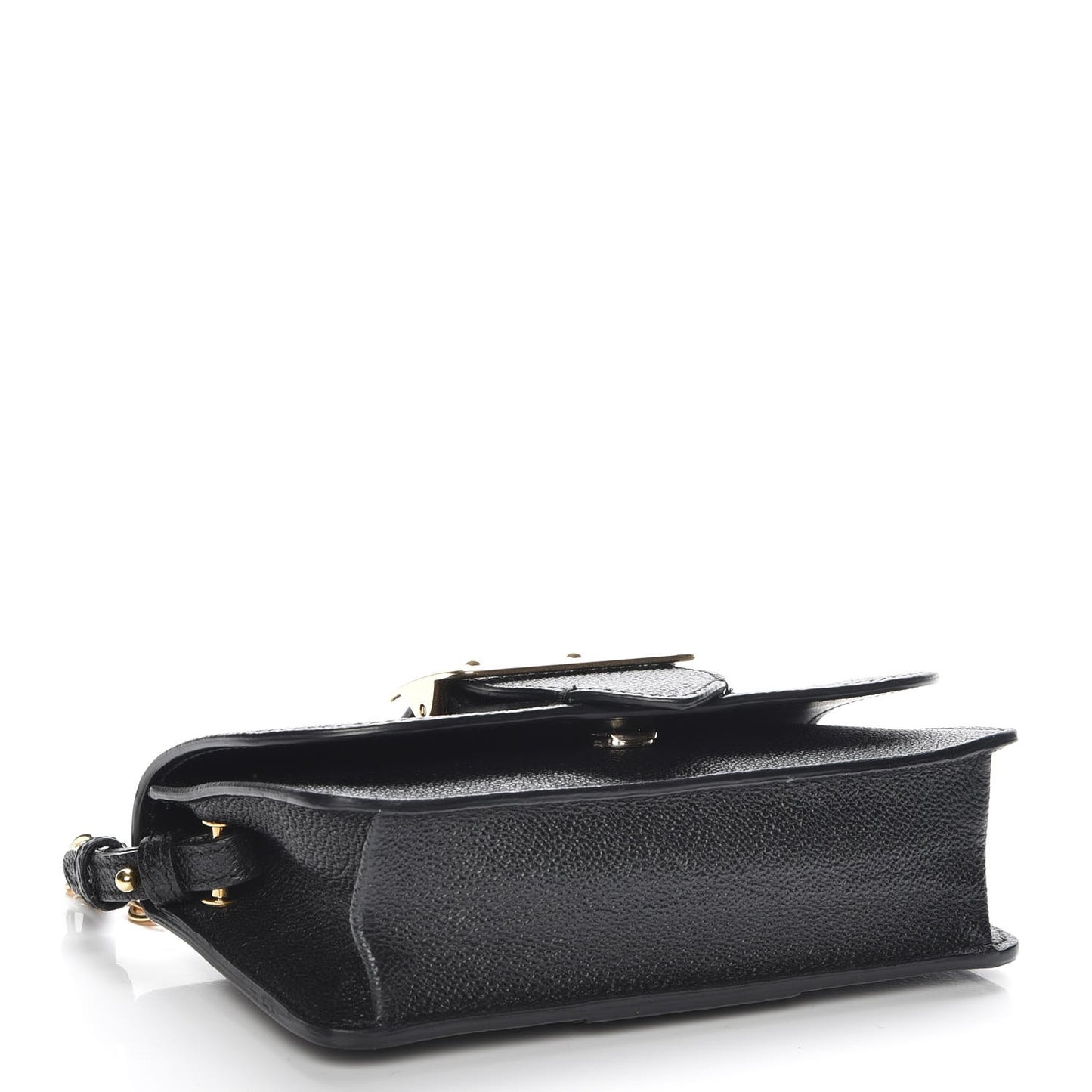 Soft Grain Calfskin Mini Buckle Phone Bag Black