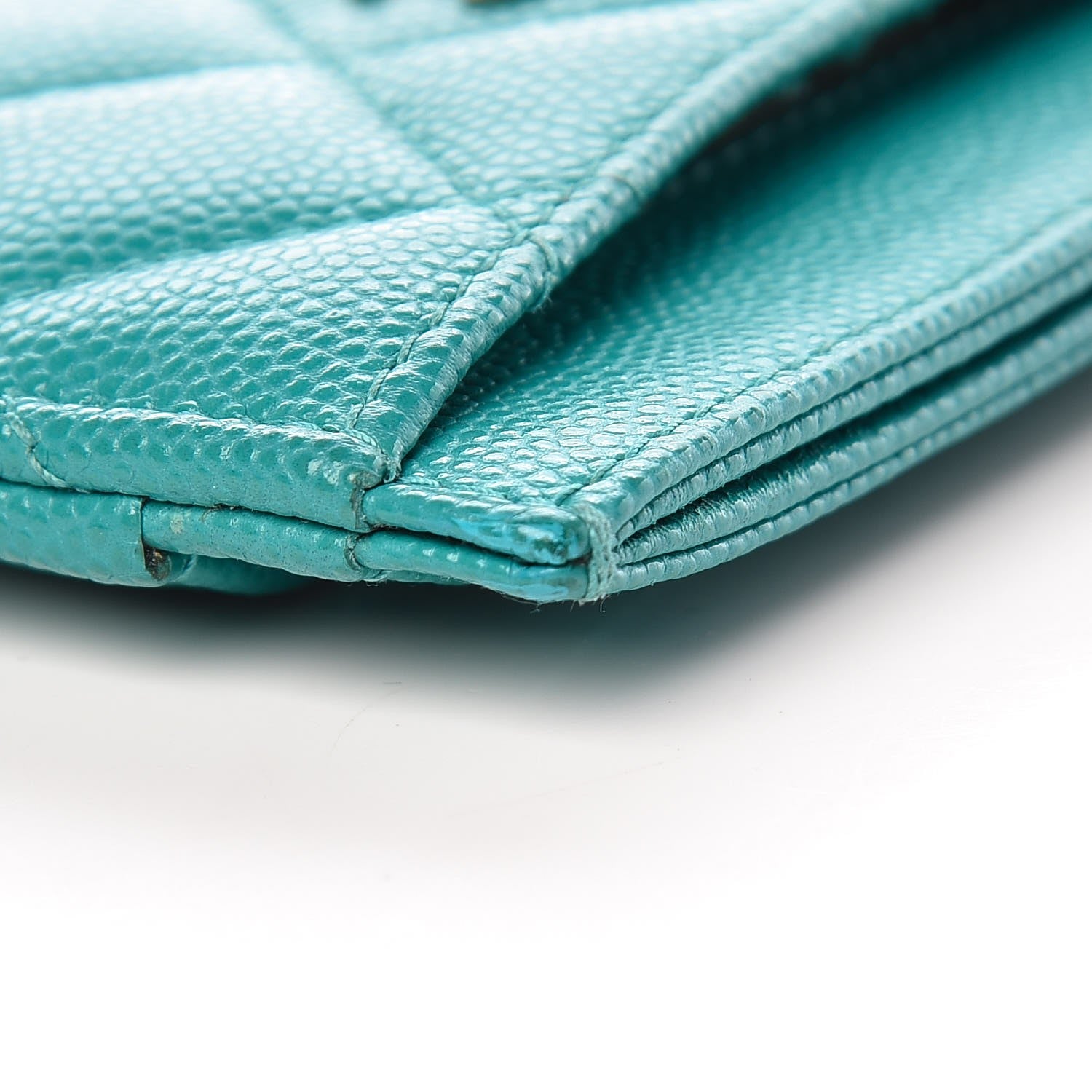 Chanel Caviar Quilted Card Holder Turquoise 12 of 13