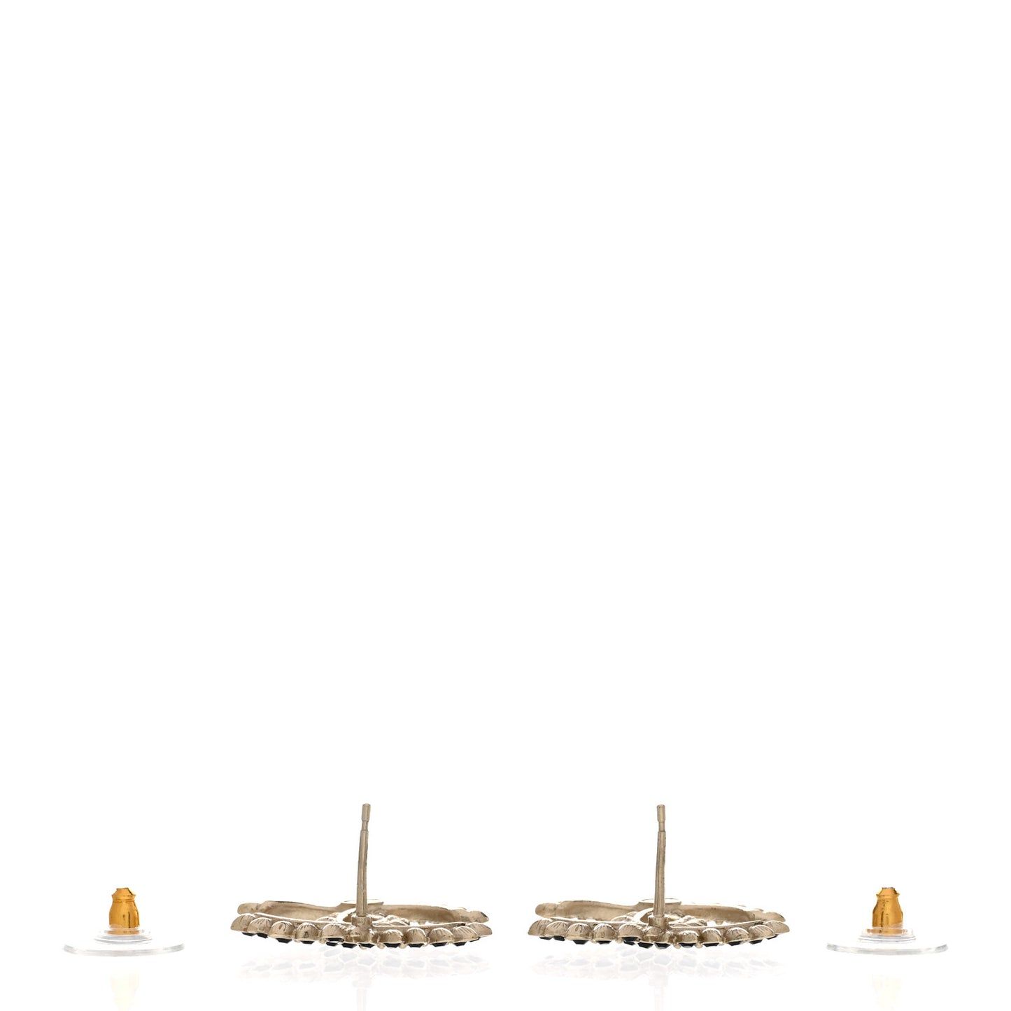 Strass Crystal Dazzling Wheat CC Earrings Black Gold