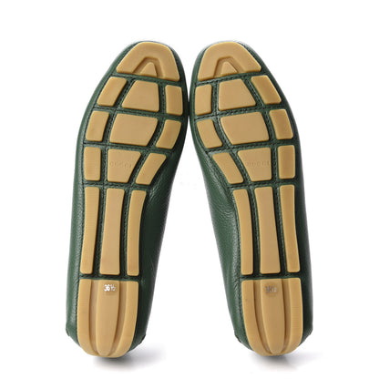 Gucci Calfskin Womens Driver Loafers 36.5 Green 5 of 8