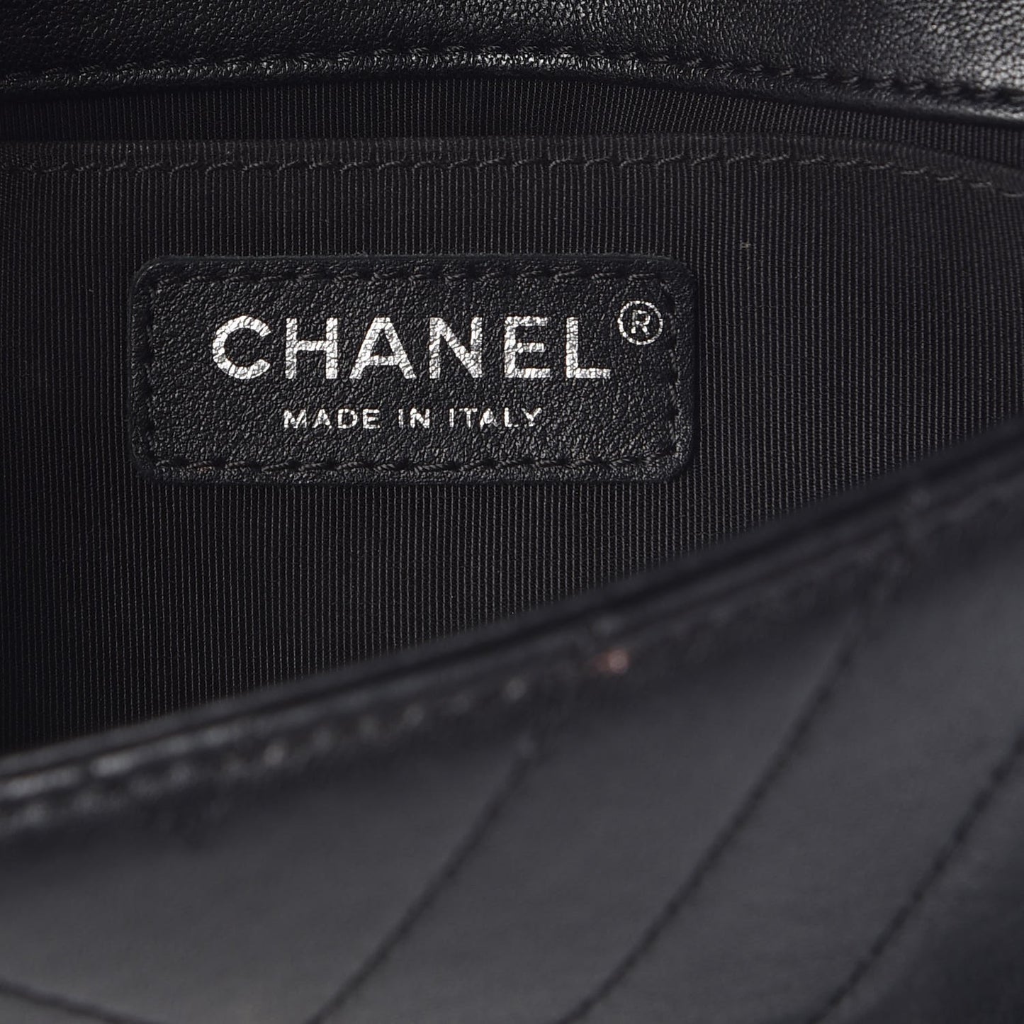 Sheepskin Chevron Quilted Studded Mini Flap Black
