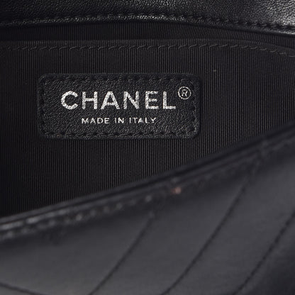 Chanel Sheepskin Chevron Quilted Studded Mini Flap Black 6 of 7