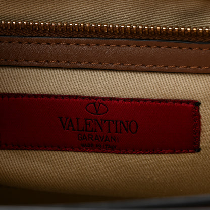 Valentino Garavani Vitello Medium Rockstud Flap Saddle Bag Brown 6 of 9