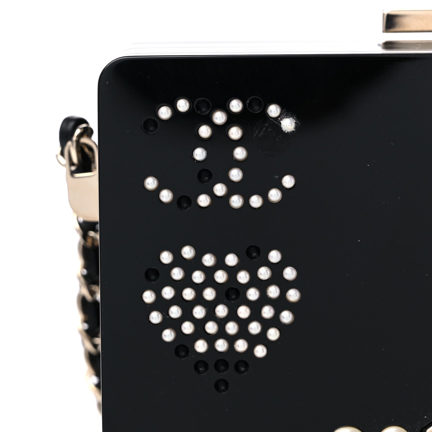 Chanel Plexiglass Pearl Playing Card Casino Minaudiere Clutch Black Gold 11 of 13