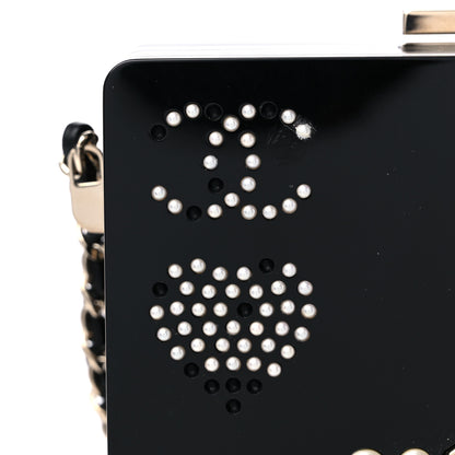 Chanel Plexiglass Pearl Playing Card Casino Minaudiere Clutch Black Gold 11 of 13