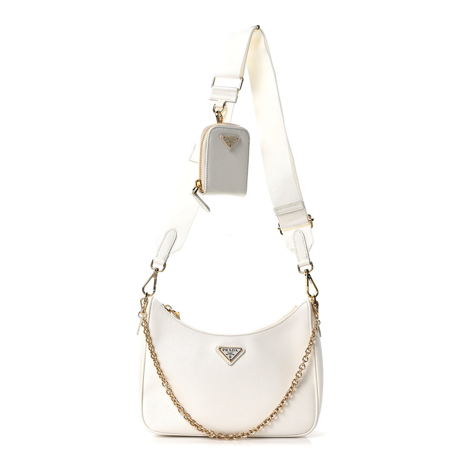 Prada Saffiano Re-Edition 2005 Shoulder Bag White 1 of 9