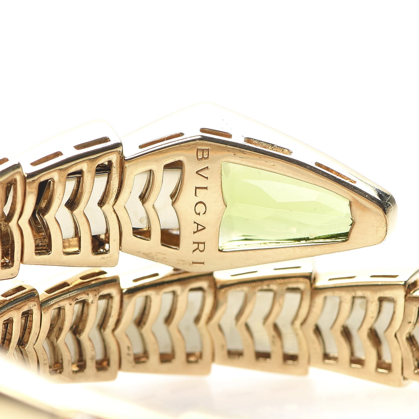 18K Yellow Gold Diamond Peridot Serpenti Scaglie Bracelet