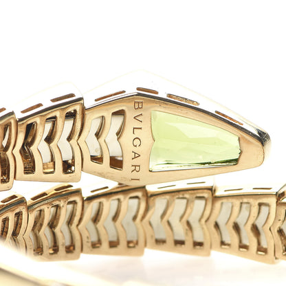 Bulgari 18K Yellow Gold Diamond Peridot Serpenti Scaglie Bracelet 5 of 6
