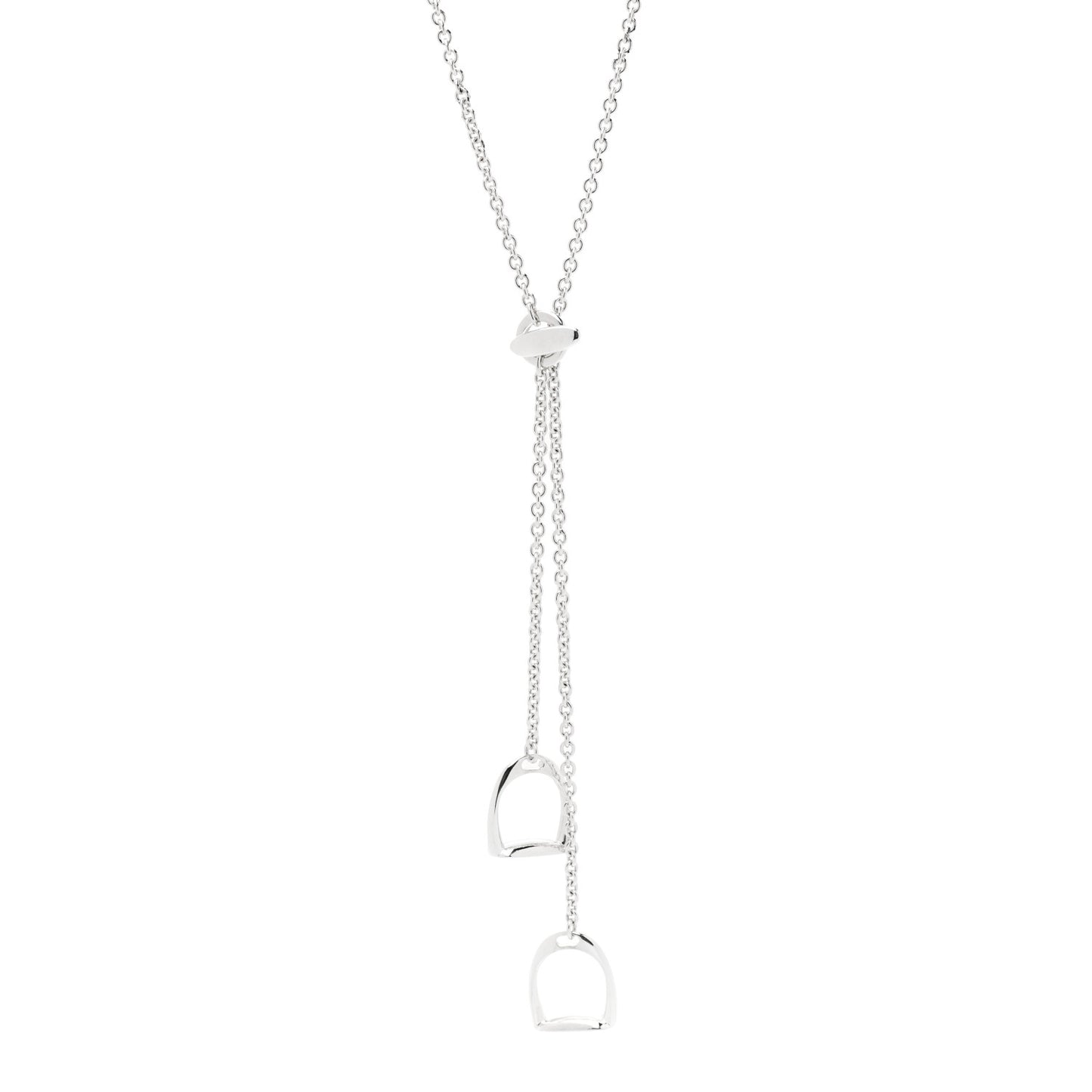 Sterling Silver Stirrup Lariat Necklace