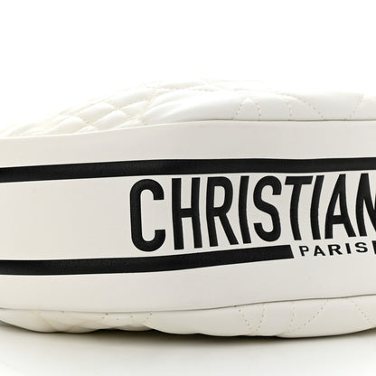 Christian Dior Lambskin Cannage Medium Dior Vibe Hobo Bag White 9 of 13