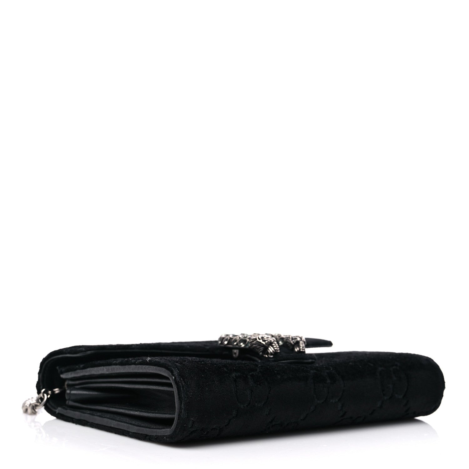 Gucci Velvet GG Monogram Mini Dionysus Chain Wallet Black 4 of 9