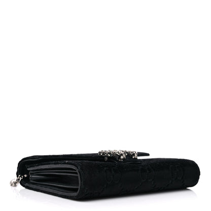 Gucci Velvet GG Monogram Mini Dionysus Chain Wallet Black 4 of 9