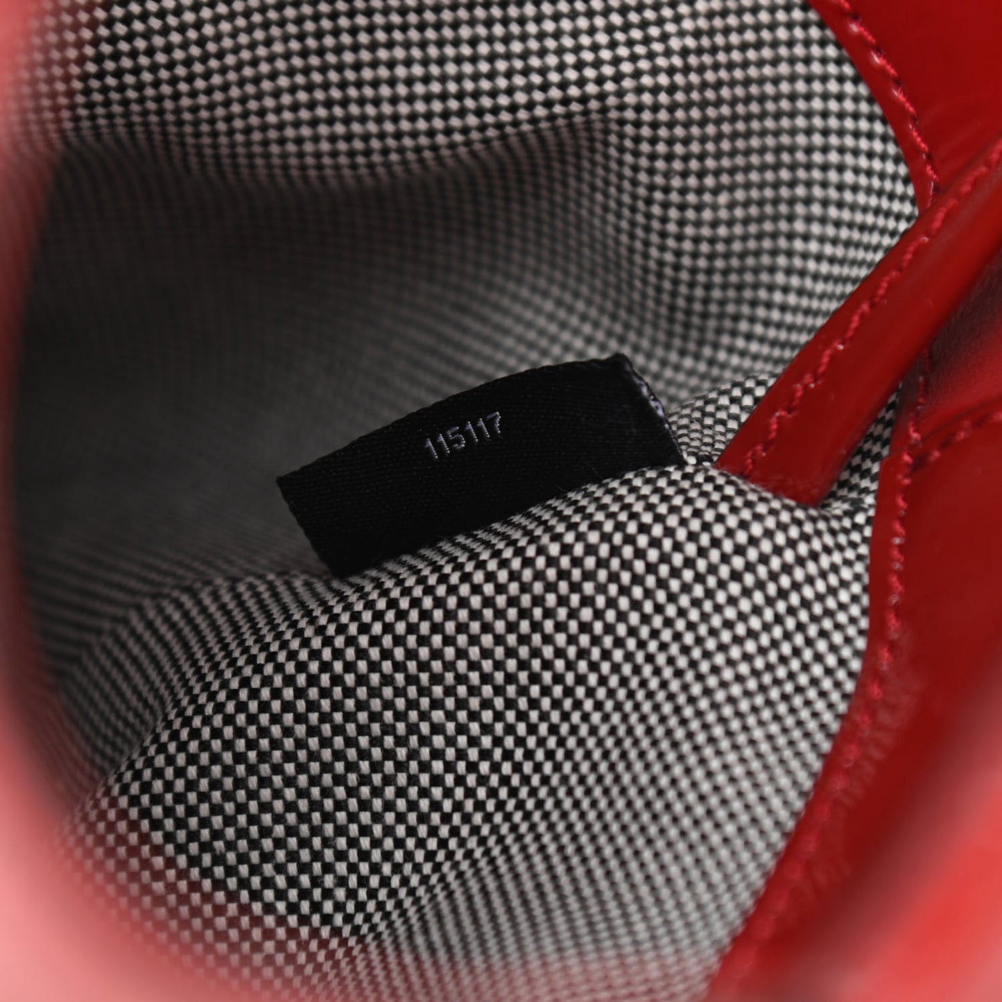 Patent Roxy Mini Chain Bucket Red Silver Hardware