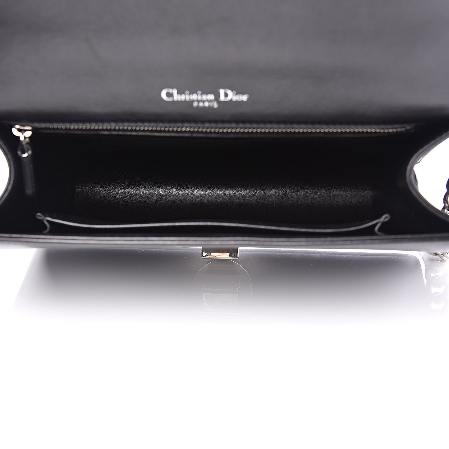 Lambskin Sequin Medium Diorama Flap Bag Black