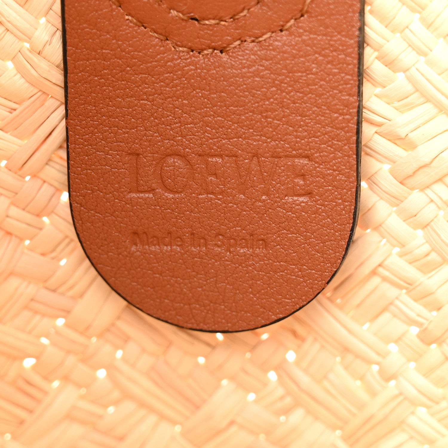 Loewe Iraca Palm Calfskin Small Anagram Basket Bag Natural Tan 6 of 10