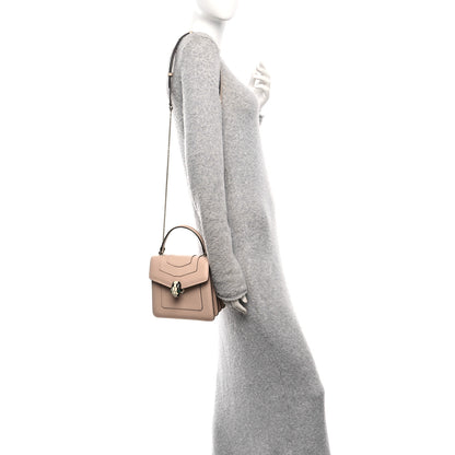 Bulgari Calfskin Serpenti Forever Top Handle Beige Green 2 of 13