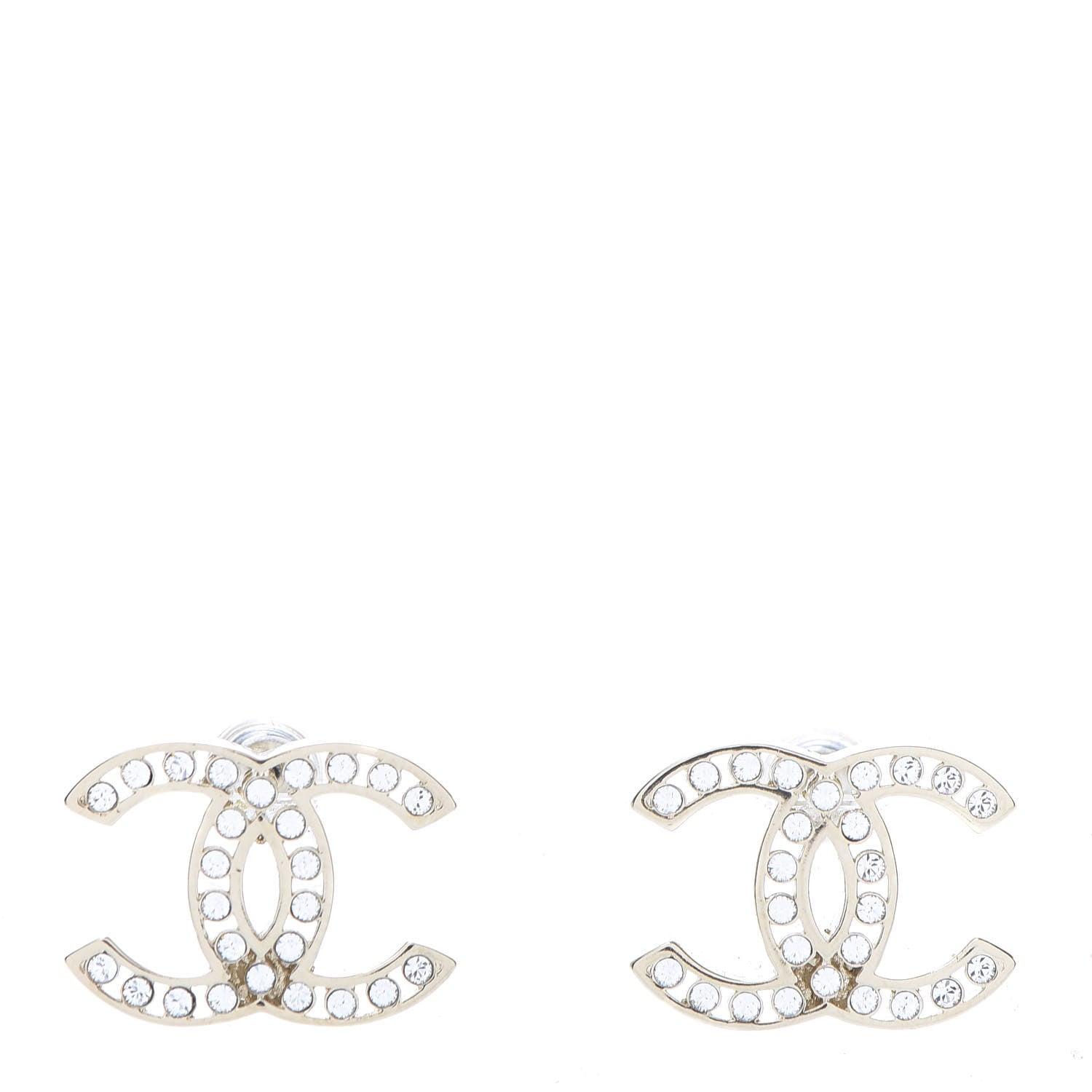 Chanel Crystal CC Large Earrings Gold 1 of 5