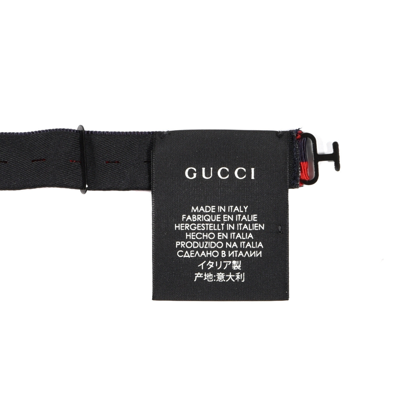 Gucci Grosgrain Web Feline Neck Bow Blue Red 3 of 4