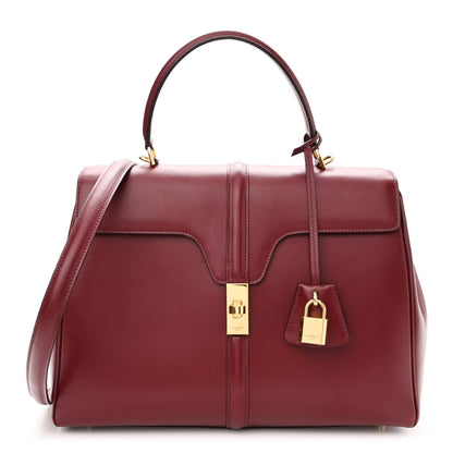 Celine Satinated Calfskin Medium 16 Top Handle Bag Light Burgundy 1 of 12