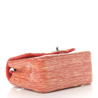 Chanel Patent Calfskin Striped Mini Square Flap Red 4 of 10