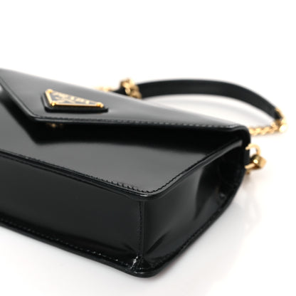 Prada Vitello Envelope Flap Chain Crossbody Bag Black 8 of 8