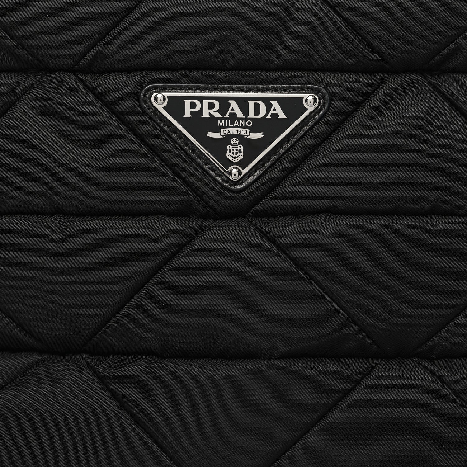 Prada Re-Nylon Nappa Triangle Quilted Padded Small Double Handled Zip Tote Black 7 of 9