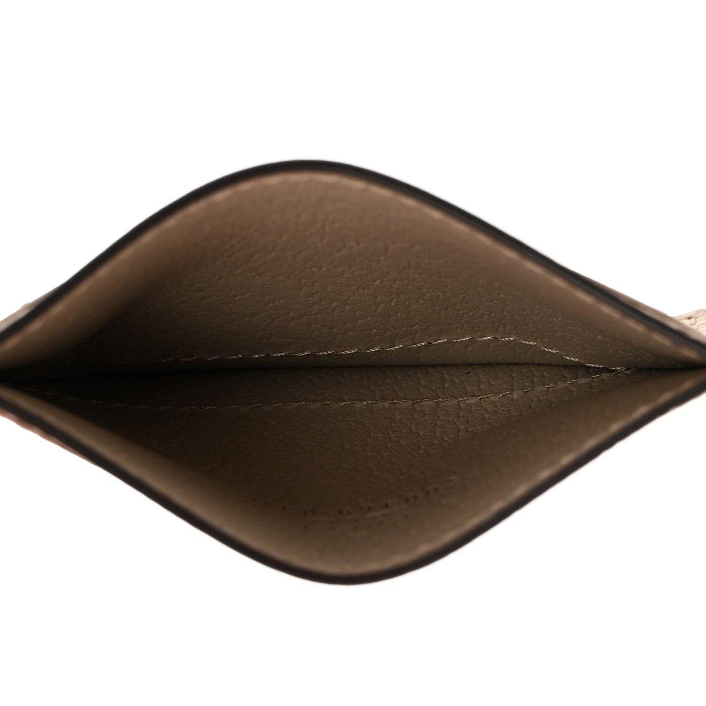 Textured Dollar Calfskin Horsebit 1955 Card Holder Beige