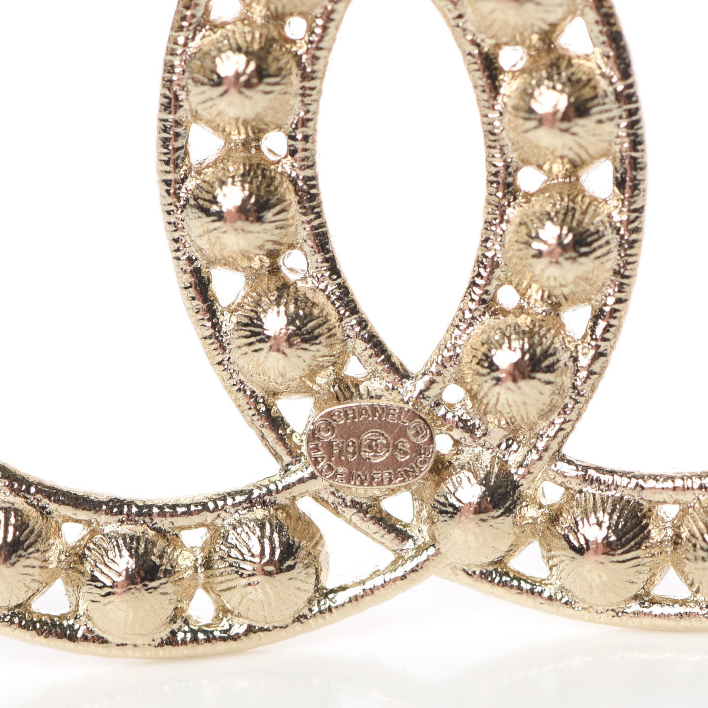 Crystal CC Brooch Light Gold