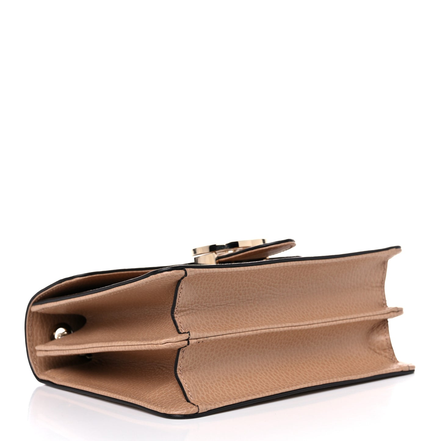 Dollar Calfskin Small Interlocking G Shoulder Bag Camelia