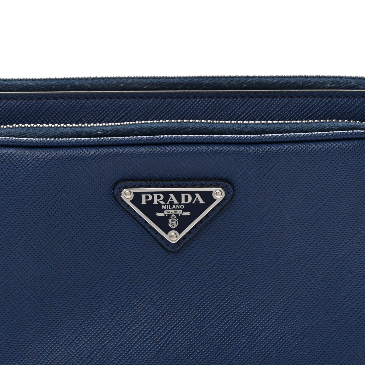 Saffiano Travel Double Zip Crossbody Belt Bag Bluette