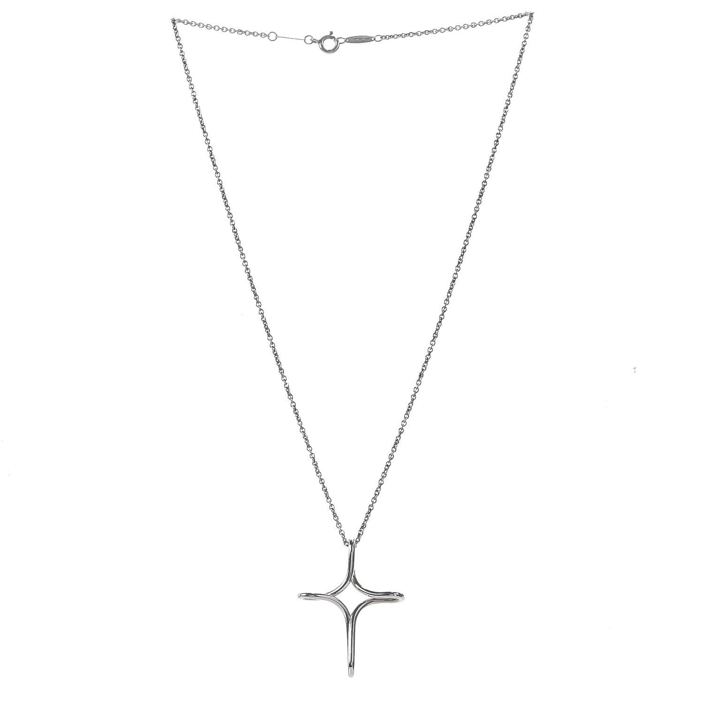 Sterling Silver Elsa Peretti Infinity Cross Pendant Necklace