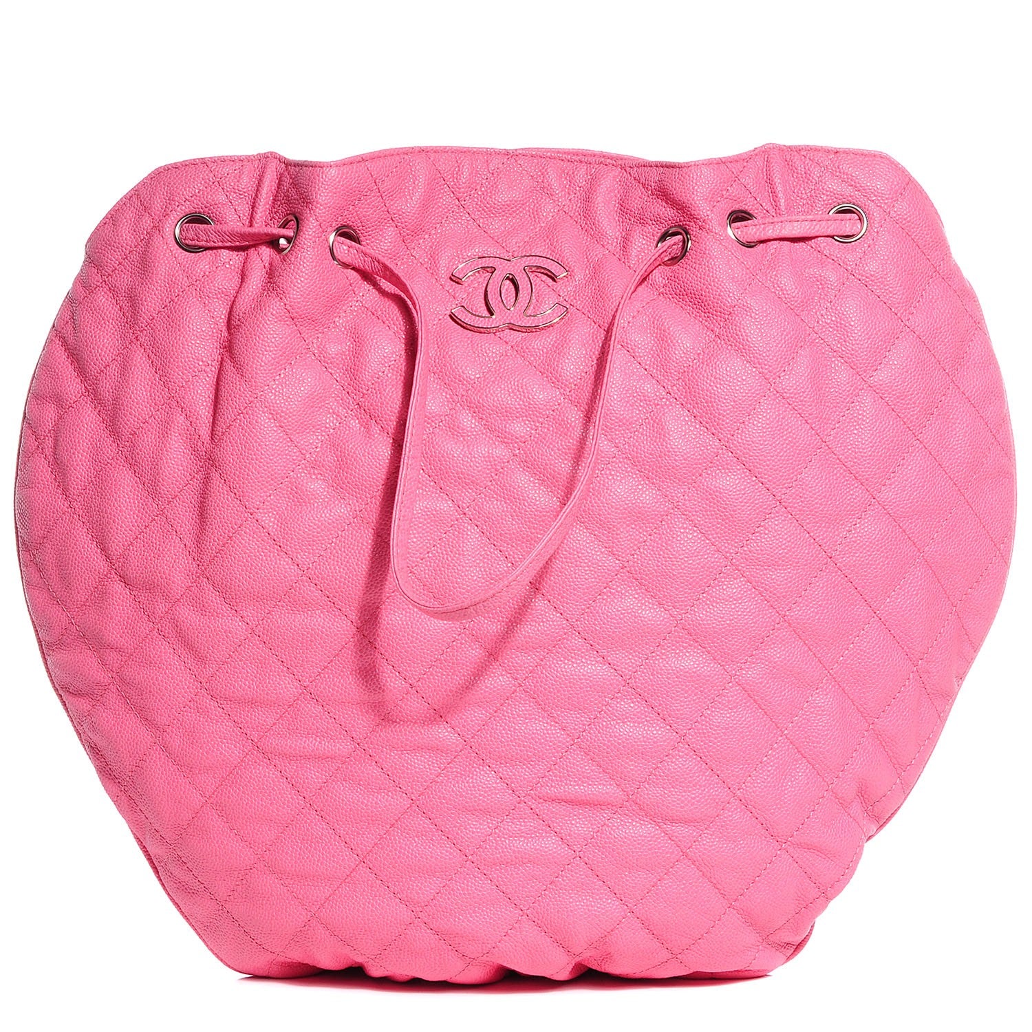 Chanel Crumpled Grained Calfskin Drawstring Tote Pink 1 of 15