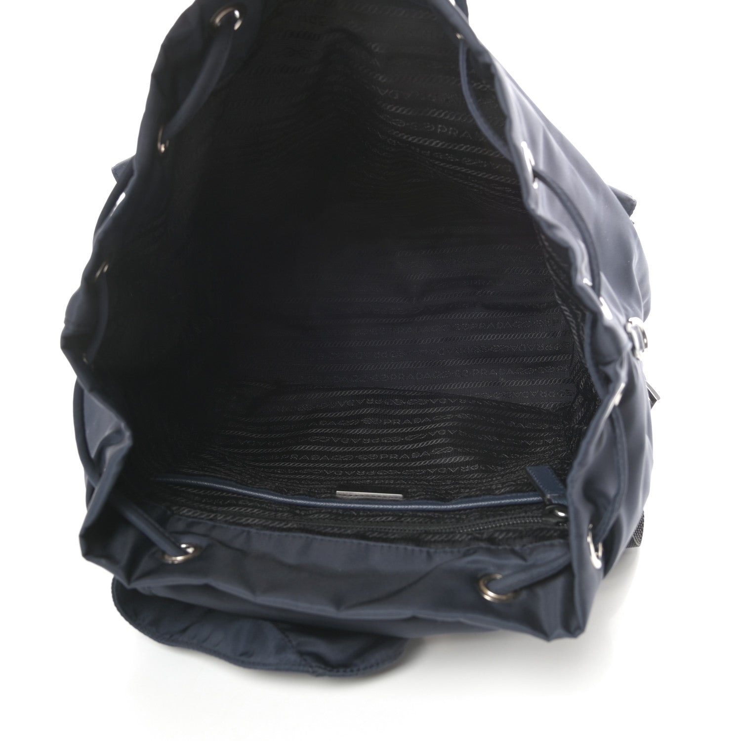 Prada Tessuto Nylon Medium Backpack Blue Black 6 of 12
