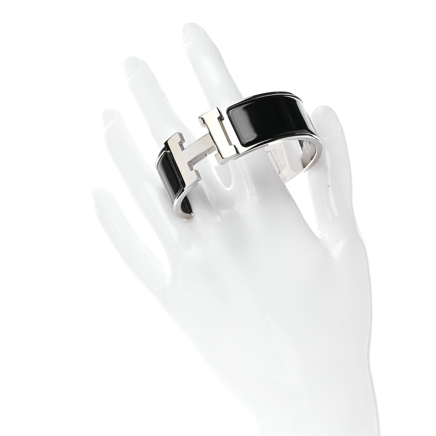 Hermes Enamel Wide Clic Clac H Bracelet PM Black 2 of 4