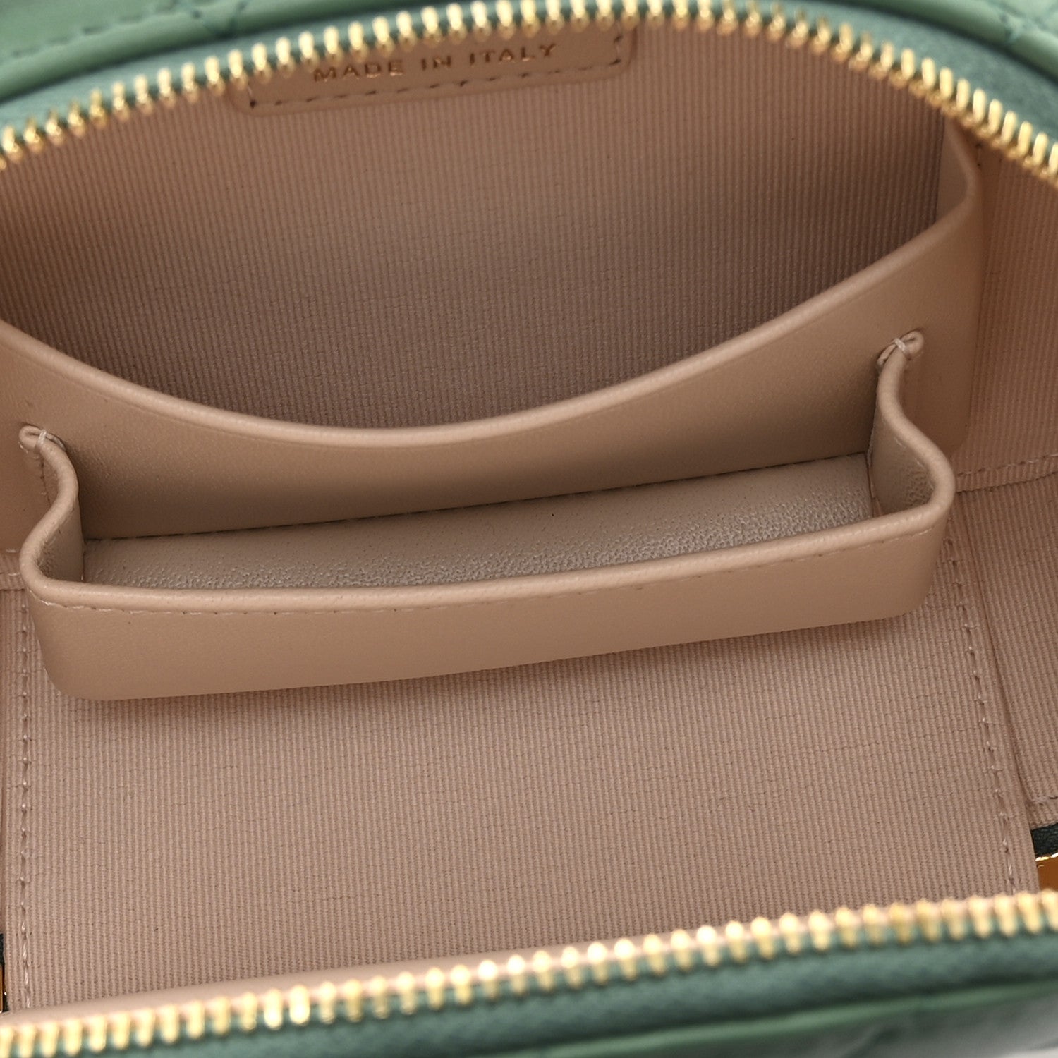 Chanel Lambskin Quilted Chic Riviera Top Handle Vanity Case Green 5 of 10
