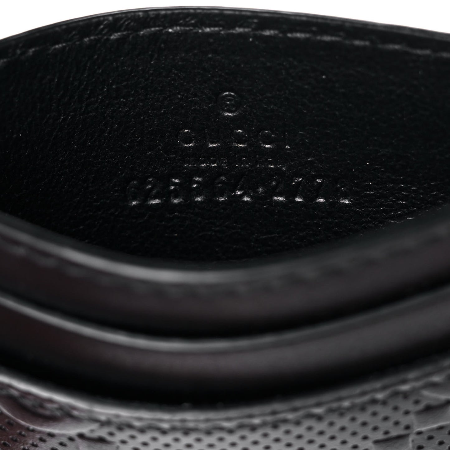 Calfskin GG Tennis Embossed Card Holder Black