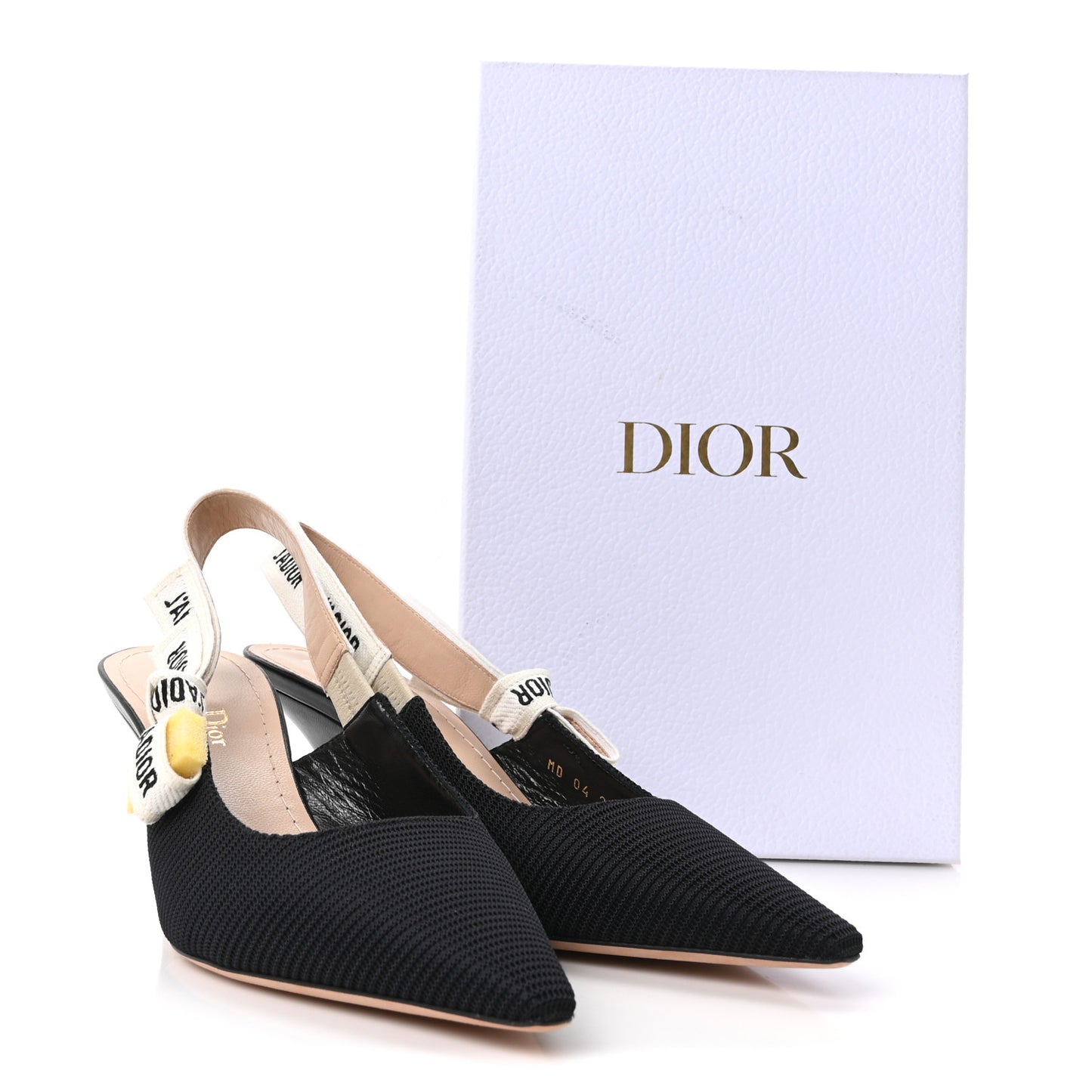 Technical Canvas Ribbon J Adior Slingback 65mm Pumps 38.5 Black