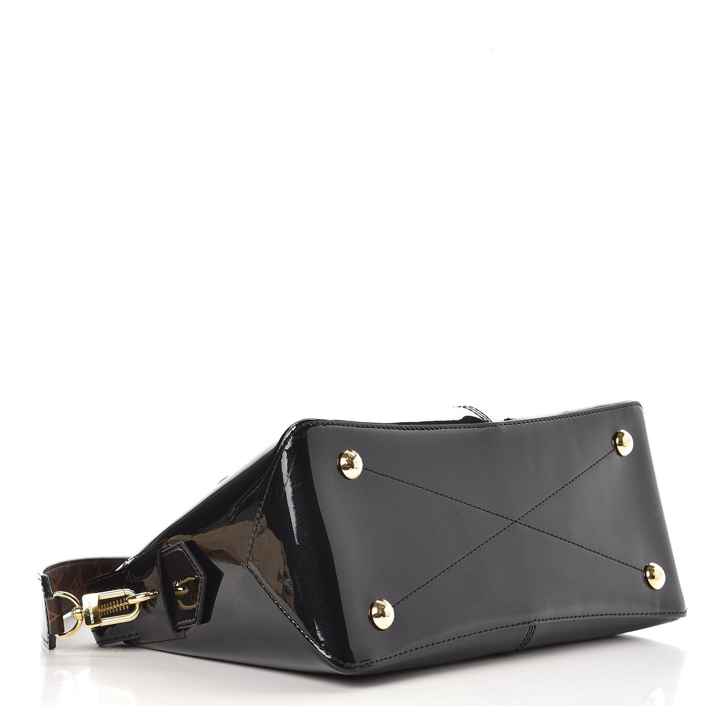 Patent Calfskin Miroir Tote Black