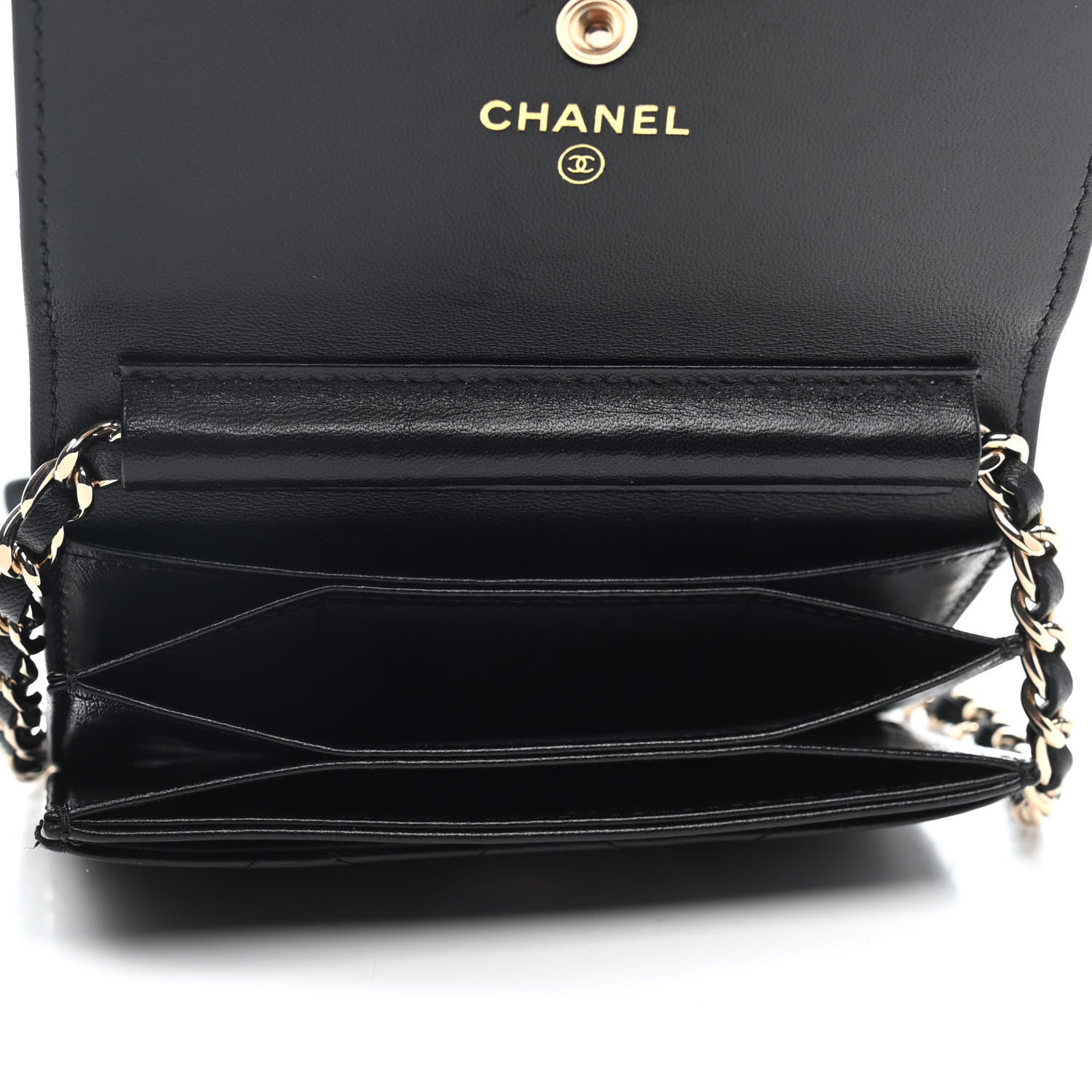 Chanel Lambskin Quilted My Chanel Lady Card Holder On Chain Black 4 of 4