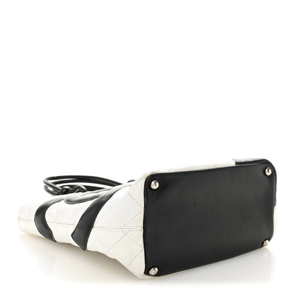 Chanel Calfskin Quilted Medium Cambon Tote White Black 4 of 15