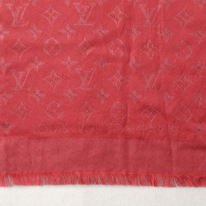 Louis Vuitton Silk Wool Monogram Voile Shawl Corail 4 of 5