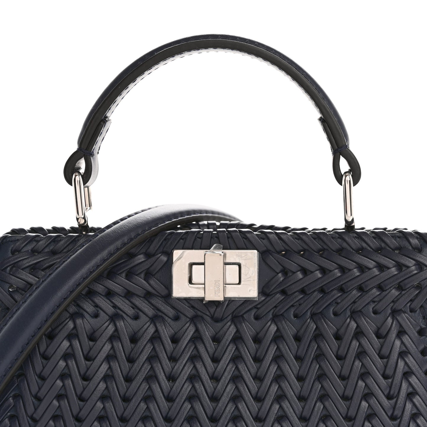 Vitello King Shiny Nappa Intreccio Petite Peekaboo I SEE U Satchel Midnight