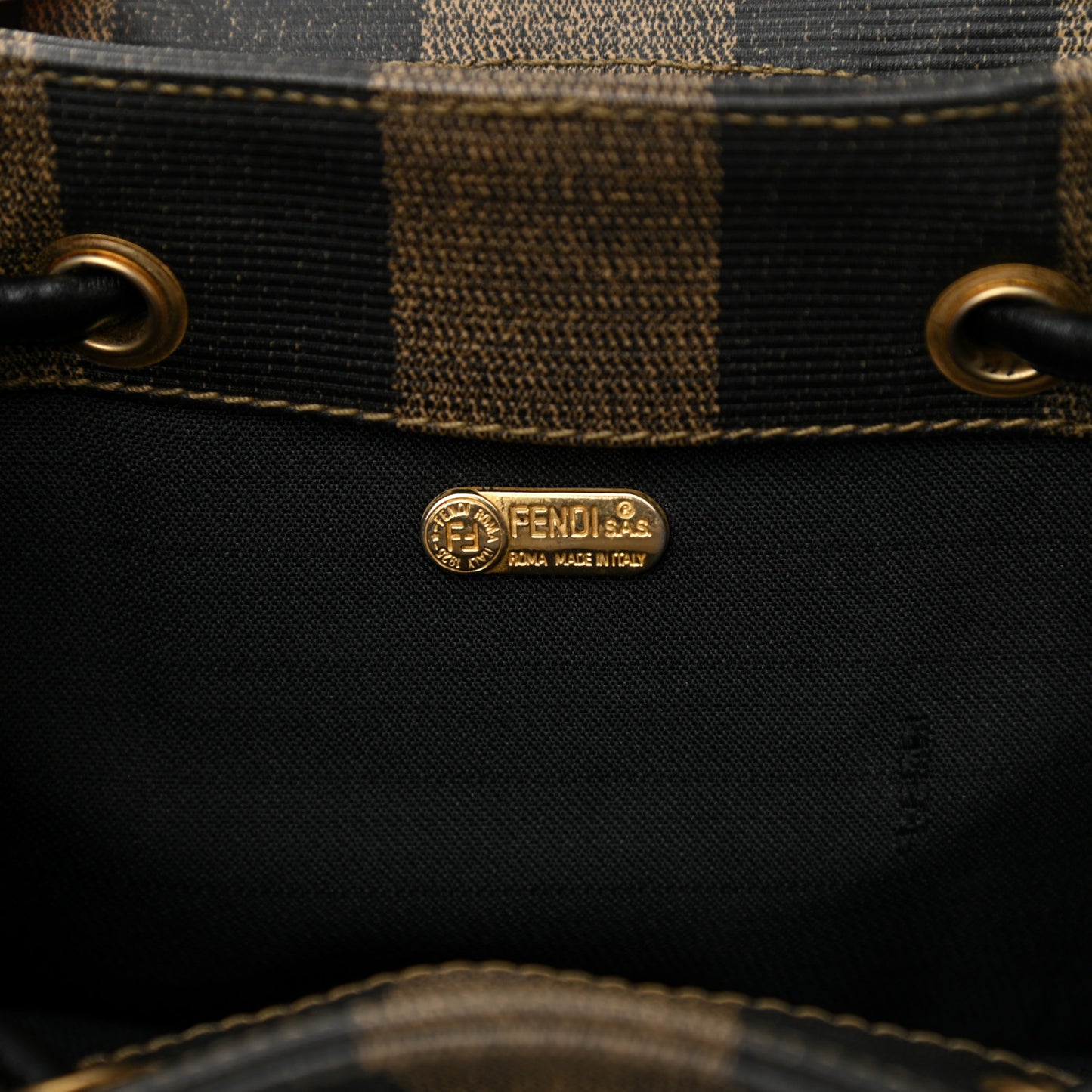 Coated Canvas Pequin Drawstring Backpack Tobacco