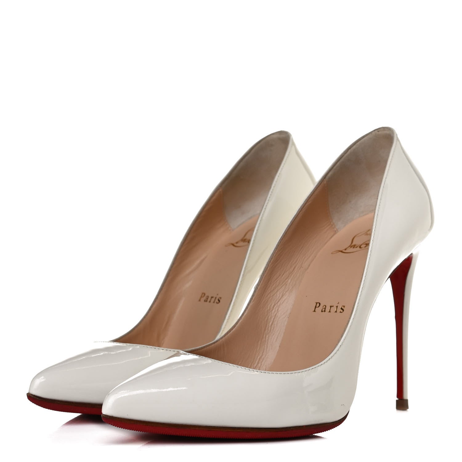 Christian Louboutin Patent Pigalle Follies 100 Pumps 36.5 Snow 3 of 11