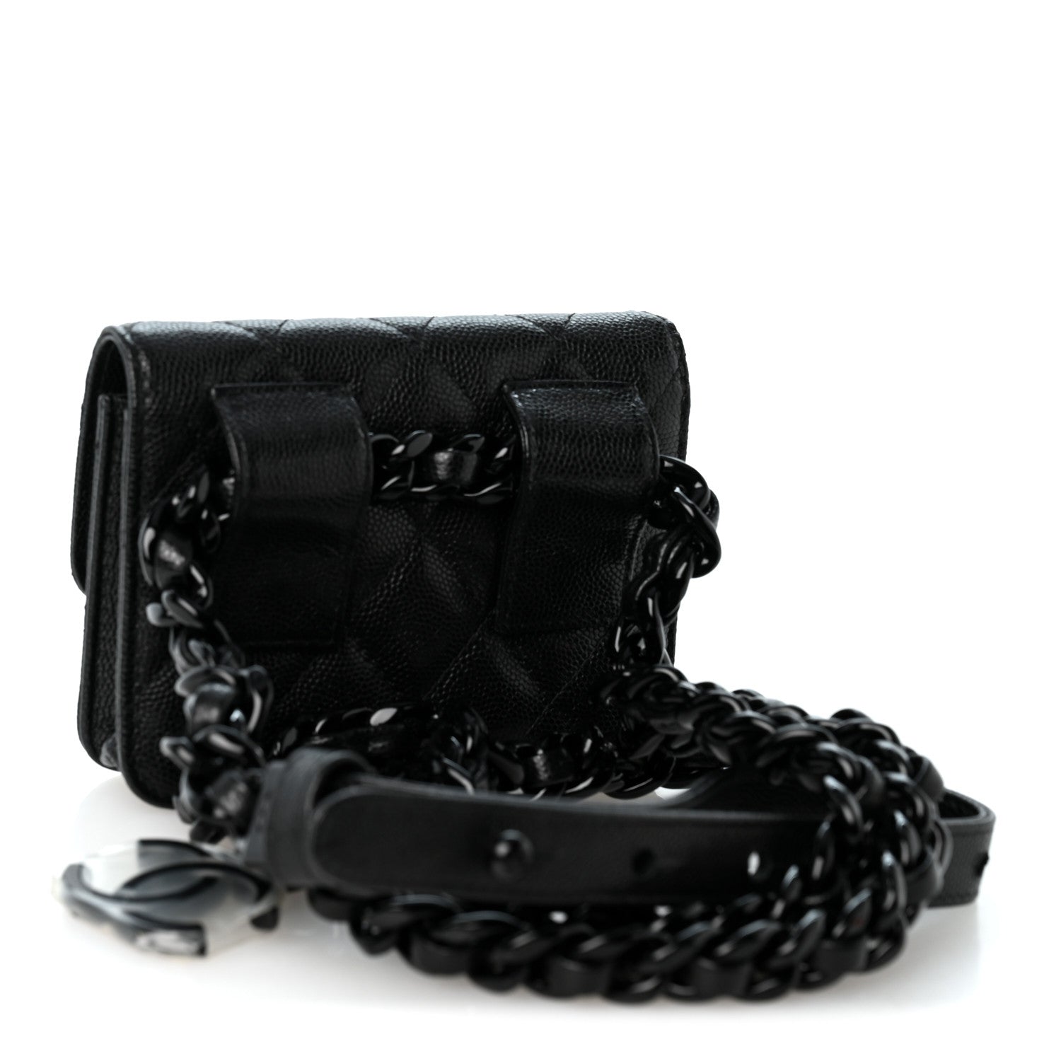 Chanel Caviar Quilted My Everything Belt Flap Card Holder Black 2 of 10